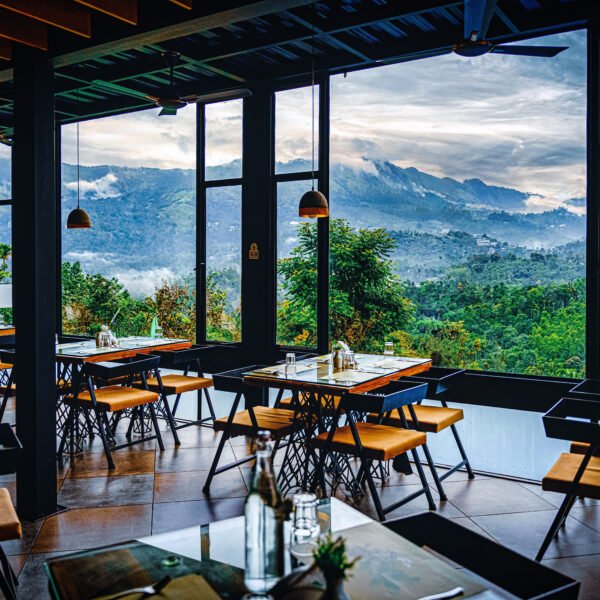 Best Resort in Munnar - The Leaf Munnar Resort - Roof top Restaurant with Mountain View